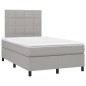 vidaXL Cama box spring con colchón tela gris claro 120x200 cm vidaXL Cama box spring con colchón tela gris claro 120x200 cm