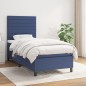 vidaXL Cama box spring con colchón tela azul 90x200 cm vidaXL Cama box spring con colchón tela azul 90x200 cm