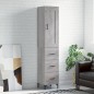 vidaXL Aparador alto madera contrachapada gris Sonoma 34,5x34x180 cm