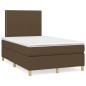 vidaXL Cama box spring con colchón tela marrón oscuro 120x200 cm vidaXL Cama box spring con colchón tela marrón oscuro 120x200 cm