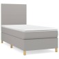 vidaXL Cama box spring con colchón tela gris claro 90x190 cm vidaXL Cama box spring con colchón tela gris claro 90x190 cm