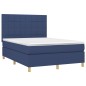vidaXL Cama box spring con colchón tela azul 140x200 cm vidaXL Cama box spring con colchón tela azul 140x200 cm