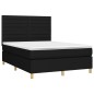 vidaXL Cama box spring con colchón tela negro 140x190 cm vidaXL Cama box spring con colchón tela negro 140x190 cm