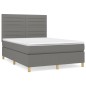 vidaXL Cama box spring con colchón tela gris oscuro 140x200 cm vidaXL Cama box spring con colchón tela gris oscuro 140x200 cm