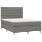 vidaXL Cama box spring con colchón tela gris oscuro 140x200 cm vidaXL Cama box spring con colchón tela gris oscuro 140x200 cm