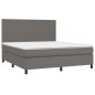 vidaXL Cama box spring con colchón cuero sintético gris 180x200 cm