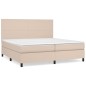 vidaXL Cama box spring con colchón cuero sintético capuchino 200x200cm