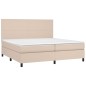 vidaXL Cama box spring con colchón cuero sintético capuchino 200x200cm