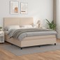 vidaXL Cama box spring con colchón cuero sintético capuchino 160x200cm vidaXL Cama box spring con colchón cuero sintético capuchino 160x200cm