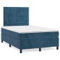 vidaXL Cama box spring con colchón terciopelo azul oscuro 120x200 cm vidaXL Cama box spring con colchón terciopelo azul oscuro 120x200 cm