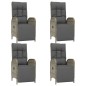 vidaXL Set comedor de jardín 5 piezas con cojines ratán sintético gris