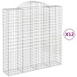 vidaXL Cestas de gaviones 12 uds forma de arco hierro 200x50x200/220cm vidaXL Cestas de gaviones 12 uds forma de arco hierro 200x50x200/220cm