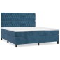 vidaXL Cama box spring con colchón terciopelo azul oscuro 180x200 cm