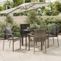 vidaXL Set comedor jardín 5 pzas y cojines ratán sintético negro gris vidaXL Set comedor jardín 5 pzas y cojines ratán sintético negro gris