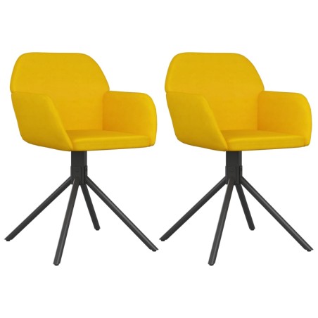 vidaXL Sillas de comedor giratorias 2 uds terciopelo amarillo