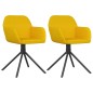 vidaXL Sillas de comedor giratorias 2 uds terciopelo amarillo vidaXL Sillas de comedor giratorias 2 uds terciopelo amarillo