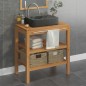 vidaXL Mueble tocador madera teca maciza con lavabo de mármol negro vidaXL Mueble tocador madera teca maciza con lavabo de mármol negro