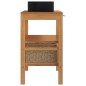 vidaXL Mueble tocador madera teca maciza con lavabo de mármol negro vidaXL Mueble tocador madera teca maciza con lavabo de mármol negro