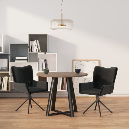 vidaXL Sillas de comedor giratorias 2 uds terciopelo negro