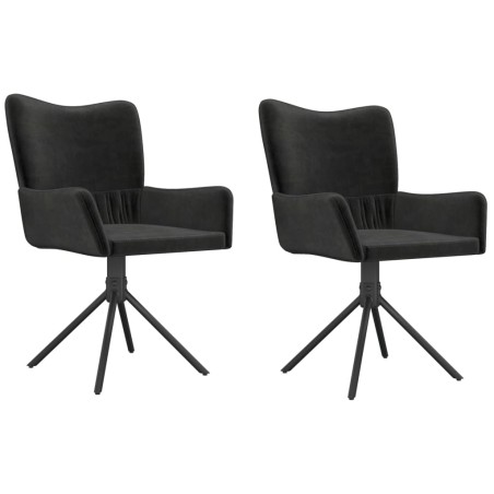 vidaXL Sillas de comedor giratorias 2 uds terciopelo negro