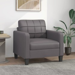 vidaXL Sillón cuero sintético gris 60 cm