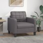 vidaXL Sillón cuero sintético gris 60 cm vidaXL Sillón cuero sintético gris 60 cm