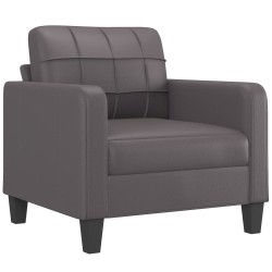 vidaXL Sillón cuero sintético gris 60 cm