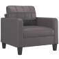 vidaXL Sillón cuero sintético gris 60 cm vidaXL Sillón cuero sintético gris 60 cm