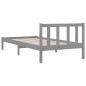 vidaXL Estructura de cama de madera maciza de pino gris 90x200 cm