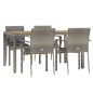 vidaXL Set comedor de jardín 5 piezas con cojines ratán sintético gris