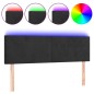 vidaXL Cabecero con LED de terciopelo negro 144x5x78/88 cm