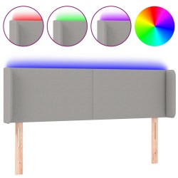 vidaXL Cabecero con LED de tela gris claro 147x16x78/88 cm
