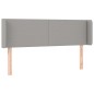 vidaXL Cabecero con LED de tela gris claro 147x16x78/88 cm
