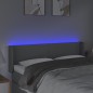 vidaXL Cabecero con LED de tela gris claro 147x16x78/88 cm