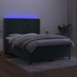 vidaXL Cama box spring colchón y LED terciopelo verde oscuro 140x200cm vidaXL Cama box spring colchón y LED terciopelo verde oscuro 140x200cm