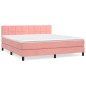 vidaXL Cama box spring con colchón terciopelo rosa 160x200 cm