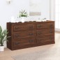 vidaXL Aparadores 2 piezas madera contrachapada marrón roble vidaXL Aparadores 2 piezas madera contrachapada marrón roble