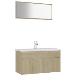 vidaXL Juego de muebles de baño madera de ingeniería roble Sonoma