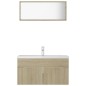 vidaXL Juego de muebles de baño madera de ingeniería roble Sonoma vidaXL Juego de muebles de baño madera de ingeniería roble Sonoma