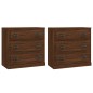 vidaXL Aparadores 2 piezas madera contrachapada marrón roble vidaXL Aparadores 2 piezas madera contrachapada marrón roble