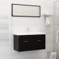 vidaXL Juego de muebles de baño madera de ingeniería negro