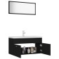 vidaXL Juego de muebles de baño madera de ingeniería negro