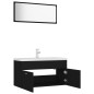 vidaXL Juego de muebles de baño madera de ingeniería negro