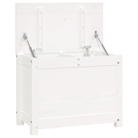 vidaXL Caja de almacenaje madera maciza de pino blanco 60x32x45,5 cm