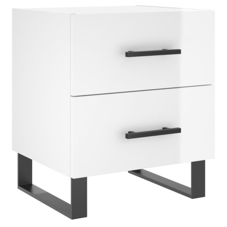 vidaXL Mesita de noche madera de ingeniería blanco brillo 40x35x47,5cm