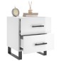 vidaXL Mesita de noche madera de ingeniería blanco brillo 40x35x47,5cm vidaXL Mesita de noche madera de ingeniería blanco brillo 40x35x47,5cm