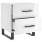 vidaXL Mesita de noche madera de ingeniería blanco brillo 40x35x47,5cm vidaXL Mesita de noche madera de ingeniería blanco brillo 40x35x47,5cm