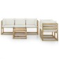 vidaXL Set de muebles de jardín 6 pzas con cojines crema vidaXL Set de muebles de jardín 6 pzas con cojines crema