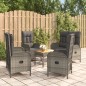 vidaXL Set comedor de jardín 5 piezas con cojines ratán sintético gris vidaXL Set comedor de jardín 5 piezas con cojines ratán sintético gris