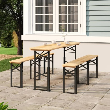 vidaXL Mesa plegable de bar madera maciza abeto 170x50x75/105 cm